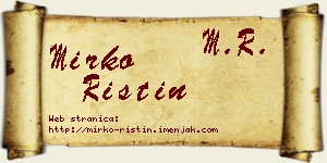 Mirko Ristin vizit kartica